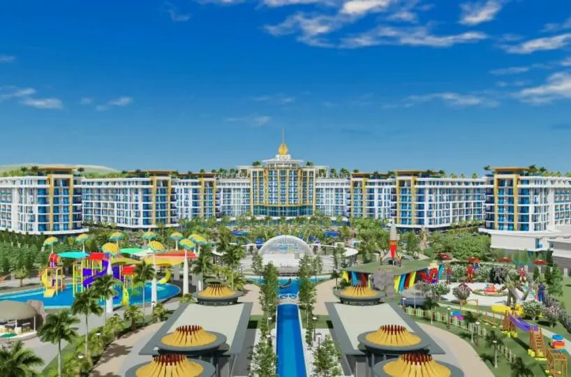 Apartment in Türkler Alanya for sale – outdoor pool with aquapark in the complex